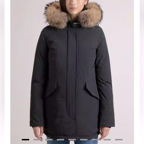 Woolrich Arctic Parka with Detachable fur trimmed quilted winter coat black 14 - Picture 1 of 15